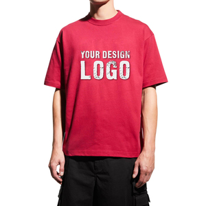 T-shirt décontracté d'été pour homme, couleur unie, manches courtes, ample, respirant, en coton personnalisé, épaules tombantes, coupe oversize - Product Image 2