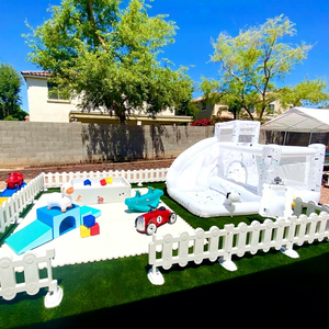 Parque infantil al aire libre personalizado, equipo de juego suave, <span class=keywords><strong>casa</strong></span> de rebote inflable con PISCINA DE BOLAS - Product Image 1