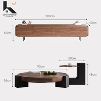 Ensemble de meuble TV et table basse en bois massif pour salon et chambre à coucher, mobilier de maison moderne de luxe de haute qualité