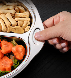 Plateau de service à compartiments profonds DD080 pour la maison, plateau à compartiments en acier inoxydable 304 pour la maternelle, assiettes à compartiments pour bébé, dessin animé - Product Image 5