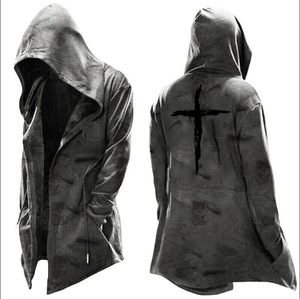 Fitspi – vêtements pour hommes de Style européen et américain, nouvelle cape Simple et décontractée à capuche avec cordon de serrage, <span class=keywords><strong>pull</strong></span> d'halloween, vente en gros - Product Image 5