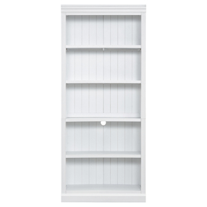 Mobiletto Contenitore in Legno Bianco Autoportante Alto 83 Pollici con Striscia LED e 5 Ripiani Regolabili per Uso Domestico - Product Image 6