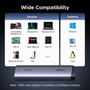 Ugreard M.<span class=keywords><strong>2</strong></span> NVMe SSD Enclosure 20Gbps USB <span class=keywords><strong>3.2</strong></span> NVMe M KEY (B + m) คีย์โซลิดสเตทไดรฟ์กรอบภายนอกรองรับการตัด UASP - Product Image 4