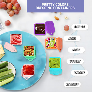 OEM ODM Food Grade Silicone Sauce Dip Container Ice <b>Cube</b> Mold BPA-Free Salad Dressing Containers Lunch <b>Box</b> - Product Image 4