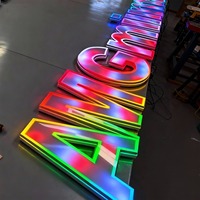 Enseigne lumineuse LED RGB personnalisée, lettres en acrylique rétroéclairées, enseignes publicitaires 3D, lettres en relief pour la décoration