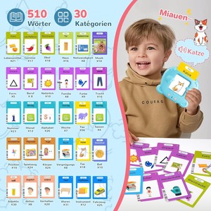 Cartes flash parlantes AHJ 510 mots en allemand, 255 feuilles, jeu interactif de langues pour enfants de 2 à 6 ans, fabriqué en Chine - Product Image 2