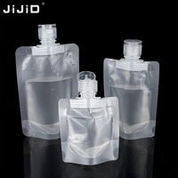 JIJID 30ml/50ml/100ml Sachets à bec verseur transparents mats avec bouchon à clapet pour cosmétiques liquides, pochettes à bec verseur verticales pour le voyage
