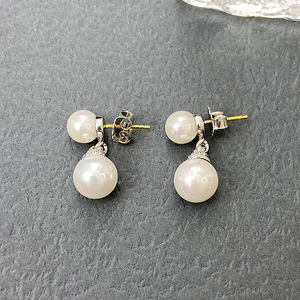 David yurman ต่างหูมุกคู่8 + 10มม. ต่างหูผู้หญิงคุณภาพสูงขายส่ง - Product Image 6