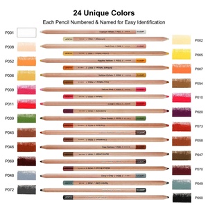 Conjunto de Lápis de Desenho Pastel Colorido Kalour com 24 Cores para Escola de Arte em Caixa de Metal - Product Image 4