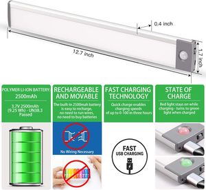 Luz LED Ultrafina Moderna para Debajo del Gabinete, 3 Colores, Regulable, Recargable, con Sensor de Movimiento para Cocina, Venta al Por Mayor - Product Image 4