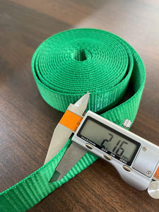 Sangle en polyester 100% rayée verte 32 mm SANBOO, durable, haute capacité de charge, sangle de fixation robuste pour le transport de marchandises - Product Image 4