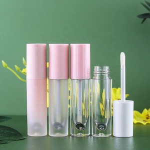 Tuýp son bóng tròn màu hồng mờ tùy chỉnh bán buôn số lượng lớn 5ml, lọ đựng son bóng rỗng, bao bì mỹ phẩm, tuýp nhựa - Product Image 1