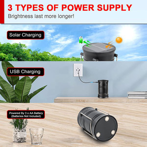 Linterna LED recargable por energía Solar para acampada, <span class=keywords><strong>3</strong></span> modos de energía, 3AA, para emergencia - Product Image 3