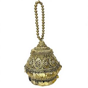 Sac à main de soirée en métal artisanal Craftstages International, sac à main de mariage, motif de cœur en perles à la mode, doublure en satin, fermeture à rabat - Product Image 1