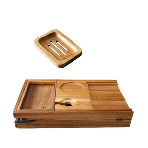 Elegant Acacia <strong>Wood</strong> Bathtub Caddy Extending Sides Double Cup Tablet Holder Wholesale Foldable <strong>Bath</strong> <strong>Tray</strong> for Home Bathroom Use - Product Image 2