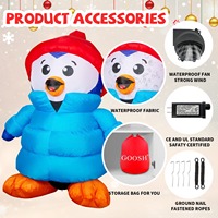 Décoration gonflable de Noël, pingouin mignon de 1,8 mètre en doudoune, jouet gonflable pour une utilisation en intérieur et en extérieur
