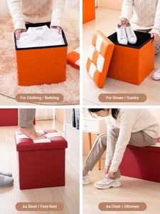 <span class=keywords><strong>Banc</strong></span> pouf de rangement Rangement en tissu rembourré Tabouret de chambre à coucher Tabouret d'extrémité de lit <span class=keywords><strong>Banc</strong></span> - Product Image 5