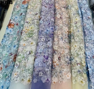 Vintage di alta qualità Ready Stock di pizzo <span class=keywords><strong>in</strong></span> rilievo tessuto di maglia paillettes <span class=keywords><strong>Tulle</strong></span> per diserbo sera abito da festa molti colori disponibili - Product Image 6