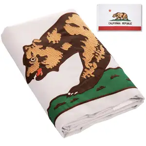California State Flag 210D Embroidered Polyester 3x5 Ft - Double Sided 3ply