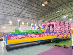 Pista de Obstáculos Inflable de Inflado y Desinflado Rápido para Carnaval, Pista de Carreras Inflable, <span class=keywords><strong>Arena</strong></span> de Desafío de Obstáculos Inflable - Product Image 2