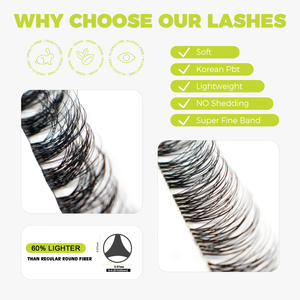 En gros Kit d'extensions de cils <span class=keywords><strong>Manga</strong></span> Spike Lashes, cils en grappe effilés avec cils inférieurs volumineux effet œil de renard, cils en grappe mixtes - Product Image 3