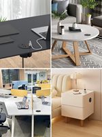 Prise de table à encastrer 20W/65W PD à charge rapide pour hôpital, 2 prises CA et 4 ports USB pour la maison/le bureau