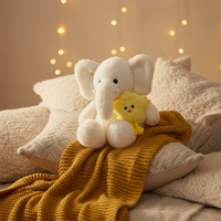 Sac en forme d'éléphant en flanelle et coton PP, jouet confortable, poupée, sac-coussin, cadeau d'anniversaire, peluche unisexe, 14 ans et plus