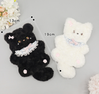 Sac bandoulière en peluche chat noir et blanc, sac à bandoulière mignon Y2K style japonais Lolita Anime, mini sac à main Kawaii pour filles