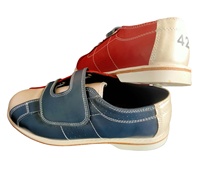 Chaussures de bowling pour hommes en cuir vintage talons épais semelles épaisses couleur assortie baskets décontractées pour le divertissement sportif moral