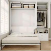 Lits pliants design moderne, lits Murphy, gain de place, meubles de maison, petit appartement, lit mural invisible avec ensemble de placard