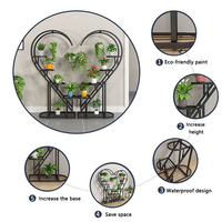 Pot de fleurs en fer en forme de cœur, design moderne, décoration d'intérieur, jardin, balcon, plante, support, vente en gros