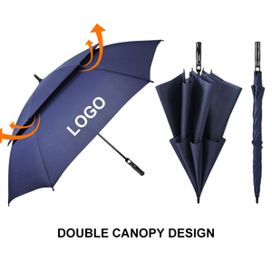 Parapluie de golf professionnel personnalisé de 30 pouces à double couche en fibre de verre, <span class=keywords><strong>grand</strong></span> format, résistant au vent, avec logo - Product Image 3