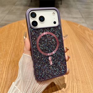 เคสโทรศัพท์มือถือแบบแม่เหล็กหนังสัมผัสนุ่มลายเพชรสำหรับสาวๆ สำหรับ iPhone 14 15 16 17 Pro Air, สำหรับ iPhone 18 เคสโทรศัพท์แบบกลิตเตอร์สุดฮิต - Product Image 6