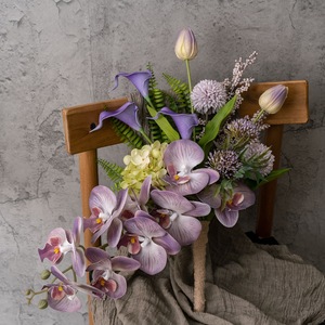 CallaFloral Ramo de Orquídeas Phalaenopsis Artificiales de Plástico PU y Goma Suave para Decoración del Hogar y Accesorios de Boda CF02049 - Product Image 1