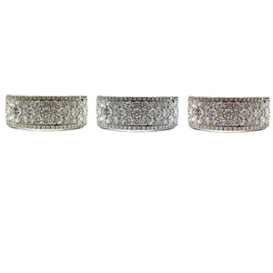 Bague de fiançailles élégante en or blanc massif 18 carats avec diamants véritables, taille brillant, sertissage pavé, haute qualité, design tendance, fabriquée en Chine - Product Image 4