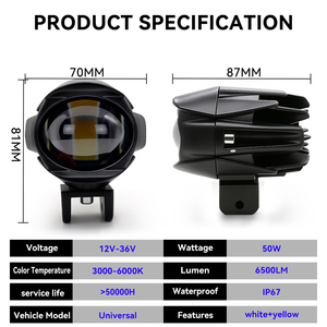 ไฟสปอร์ตไลท์ LED ดีไซน์นกน้ำ แสงคู่ สำหรับขับขี่มอเตอร์ไซค์ กันน้ำ ใช้กับรถบรรทุก รถเอทีวี รถจี๊ป รุ่น MO49 รับประกัน 2 ปี - Product Image 5