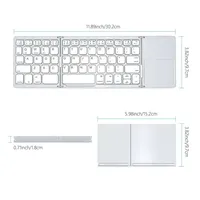 B033 Mini clavier sans fil avec pavé tactile BT bureau Portable magnétique Triple clavier pliant pour Windows Android IOS iPad téléphone