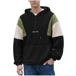 <b>Men's</b> Heavy Hoodie Sherpa Fleece Lined <b>Pullover</b> Thick Winter Hooded Sweatshirt <b>Men's</b> Colorblock Sweatshirt Hooded Sweatshirt - Product Image 2