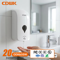 Distributeur de savon intelligent mural en mousse 1000 ml, distributeur automatique de désinfectant liquide sans contact à détection automatique
