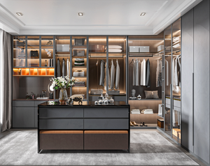 Customized Ready to Assemble Wooden <strong>Wardrobe</strong> Bedroom Furniture <strong>With</strong> Multiple Compartments Hanging Rods <strong>and</strong> <strong>Drawers</strong> for Villa - Product Image 2