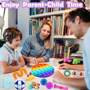 Juguetes Sensoriales Duraderos, 30 Piezas, Cubos Giratorios Metálicos Impresos en 3D, Herramientas Novedosas para Aliviar el Estrés, para Niños y Adultos con TDAH - Product Image 6