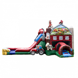 थोक पार्टी खुदाई फार्म-थीम वाली इंफ्लेटेबल कैसल स्लाइड और ट्रैम्पोलिन पैकेज. - Product Image 1