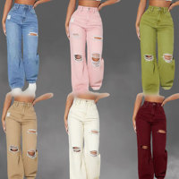 Jeans pour femmes de qualité supérieure, style rétro, coupe droite, mode décontractée, jambes larges, vente en gros