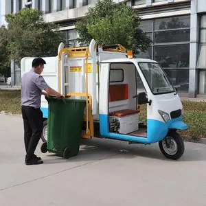 Camion à déchets populaire 2.5 CBM poubelle tricycle à chargement latéral Tricycle à ordures électrique automatique - Product Image 4
