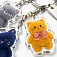 Porte-clés en acrylique style ours en peluche personnalisé HanXin Boutique – Collection originale d'artiste, petit fournisseur d'usine en gros