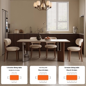 Le Tree mobilia B027 tavolo da pranzo moderno in legno massello MDF gambe in metallo Design durevole per 2 forma rettangolare piccolo appartamento - Product Image 3