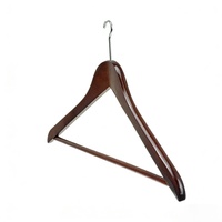 Cintres en bois brun de qualité supérieure avec barre/hook pivotant à 360°, design moderne et écologique pour les magasins de vêtements et l'usage domestique