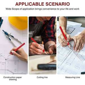 Ensemble de crayons de charpentier, <span class=keywords><strong>crayon</strong></span> plat pour le marquage des chantiers de construction - Product Image 5