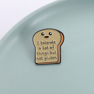 أنا أتحمل الكثير من الأشياء ولكن ليس دبابيس المينا الغلوتين لطيف الخبز الملابس حقيبة الظهر اكسسوارات الديكور للهدايا - Product Image 1