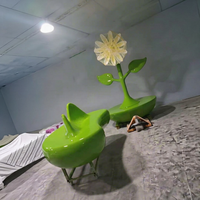 Chaise Fleur Moderne en Fibre de Verre, Banc de Jardin Extérieur, Siège Sculptural pour Parc, École, Zone d'Attente